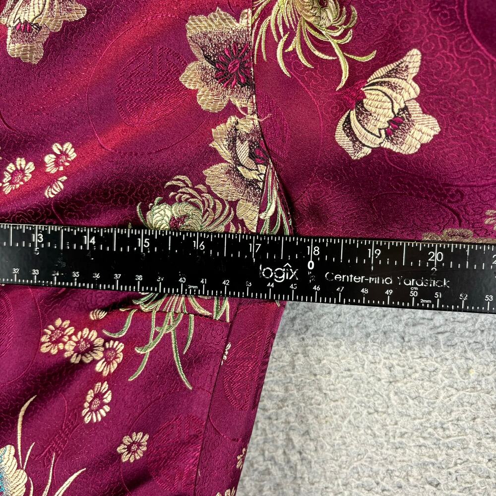 Chicos Jacket Small Embroidered Asian Floral Emboss Lightweight Blazer Sz 0 VTG - Picture 7 of 13